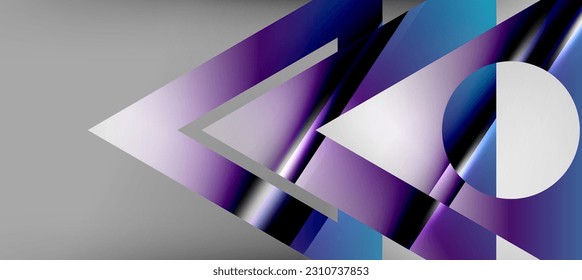 Trendy minimal geometric composition abstract background. Shadow lines and lights on glossy triangles backdrop. Vector Illustration For Wallpaper, Banner, Background, Card, Book Illustration