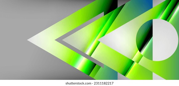 Trendy minimal geometric composition abstract background. Shadow lines and lights on glossy triangles backdrop. Vector Illustration For Wallpaper, Banner, Background, Card, Book Illustration
