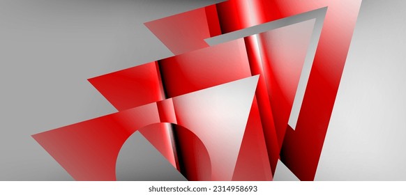 Trendy minimal geometric composition abstract background. Shadow lines and lights on glossy triangles backdrop. Vector Illustration For Wallpaper, Banner, Background, Card, Book Illustration