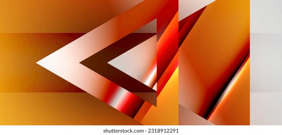 Trendy minimal geometric composition abstract background. Shadow lines and lights on glossy triangles backdrop. Vector Illustration For Wallpaper, Banner, Background, Card, Book Illustration