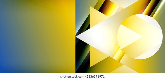 Trendy minimal geometric composition abstract background. Shadow lines and lights on glossy triangles backdrop. Vector Illustration For Wallpaper, Banner, Background, Card, Book Illustration