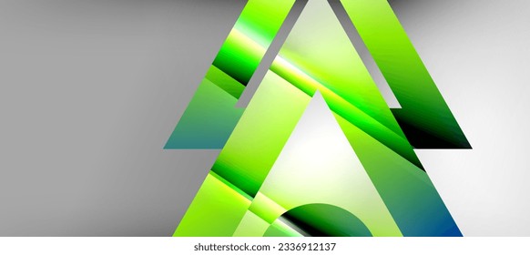 Trendy minimal geometric composition abstract background. Shadow lines and lights on glossy triangles backdrop. Vector Illustration For Wallpaper, Banner, Background, Card, Book Illustration
