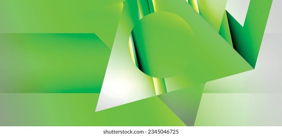 Trendy minimal geometric composition abstract background. Shadow lines and lights on glossy triangles backdrop. Vector Illustration For Wallpaper, Banner, Background, Card, Book Illustration