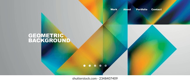 Trendy minimal geometric composition abstract background. Triangle fluid bright colors backdrop. Vector Illustration For Wallpaper, Banner, Background, Card, Book Illustration, landing page