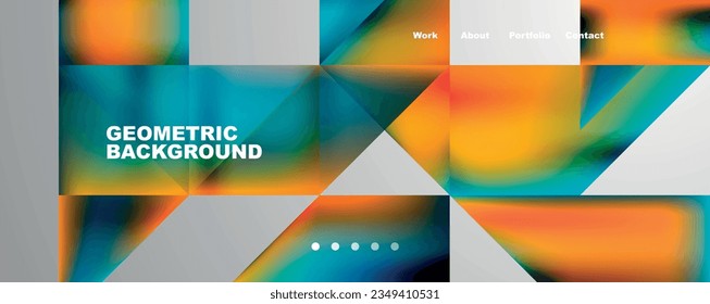 Trendy minimal geometric composition abstract background. Triangle fluid bright colors backdrop. Vector Illustration For Wallpaper, Banner, Background, Card, Book Illustration, landing page