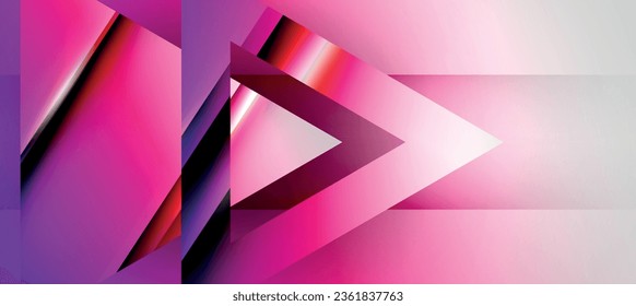 Trendy minimal geometric composition abstract background. Shadow lines and lights on glossy triangles backdrop. Vector Illustration For Wallpaper, Banner, Background, Card, Book Illustration