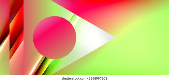 Trendy minimal geometric composition abstract background. Shadow lines and lights on glossy triangles backdrop. Vector Illustration For Wallpaper, Banner, Background, Card, Book Illustration