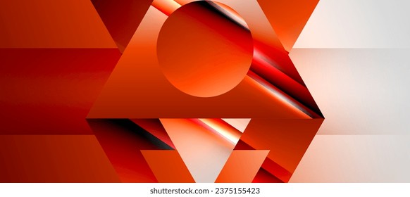 Trendy minimal geometric composition abstract background. Shadow lines and lights on glossy triangles backdrop. Vector Illustration For Wallpaper, Banner, Background, Card, Book Illustration