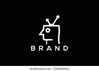 Trendy and minimal knowledge and film and television production vector logo design