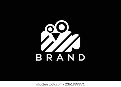 Trendy and minimal knowledge and film and television production vector logo design