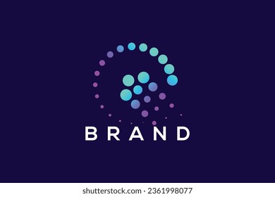 Trendy and minimal letter Q growth technology vector logo design