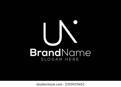 Trendy and minimal letter U N vector logo design