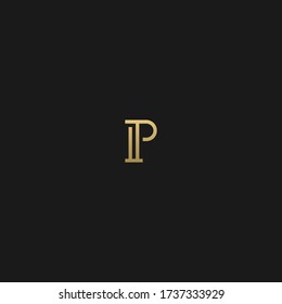 Trendy minimal P initial based letter icon logo