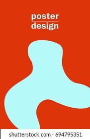 trendy minimal poster design fluid color shape