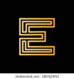 Trendy minimal simple initial based E letter logo design