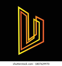 Trendy minimal simple initial based U Letter logo design