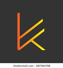 trendy minimal simple initial based K letter logo design
