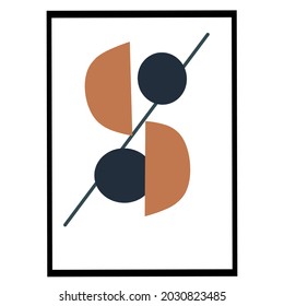 trendy minimalist abstract illustration. geometric elements and strokes, rainbows geometric shapes Great design for social media, postcards, contemporary artistic poster printing.