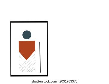 trendy minimalist abstract illustration. geometric elements and strokes, rainbows geometric shapes Great design for social media, postcards, contemporary artistic poster printing.