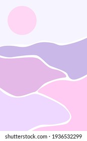 Trendy minimalist abstract landscape illustrations. Vector abstract contemporary aesthetic background landscape .Boho wall textured print decor in flat style. modern minimalist art and design
