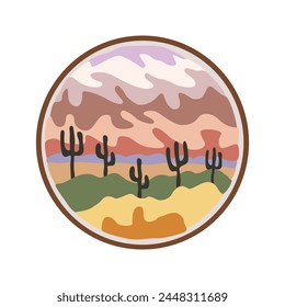 Trendy minimalist abstract landscape illustrations, set of abstract contemporary landscape posters in boho style, vector abstract landscape