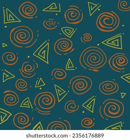 Trendy minimalist aesthetic seamless pattern with abstract creative artistic hand drawn composition for poster, print