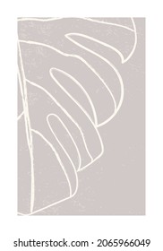 Trendy minimalist botanical leaf abstract collage posters