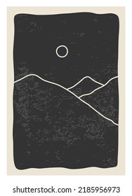 Trendy minimalist landscape abstract contemporary collage design