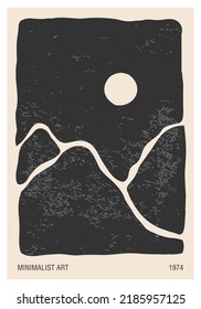 Trendy minimalist landscape abstract contemporary collage design