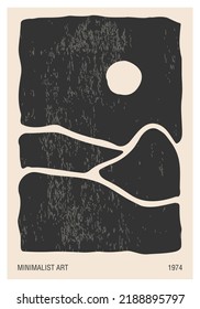 Trendy minimalist landscape abstract contemporary collage design