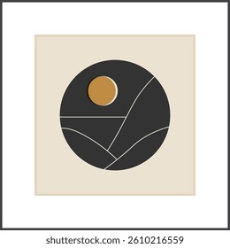 Trendy minimalist landscape mid century abstract art