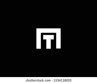 Trendy and Minimalist Letter MT TM NT TN Logo Design in Black and White Color , Initial Based Alphabet Icon Logo