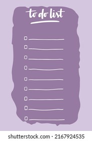 Trendy minimalist planner in pastel colors. For menu, to-do list. Template in textured hand-drawn style in pastel colors