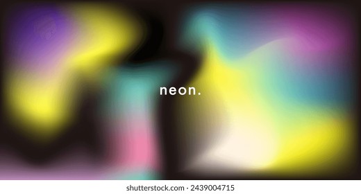 Trendy minimalist poster with y2k aesthetic. Modern banner with blurred neon gradient. Vector background with 3d holographic colors. Abstract presentation backdrop