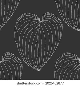 Trendy minimalist seamless botanical pattern with line art composition