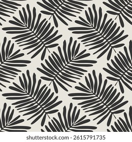 Trendy minimalist seamless botanical pattern with abstract creative hand drawn composition