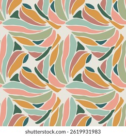 Trendy minimalist seamless botanical pattern with abstract creative hand drawn composition