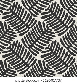 Trendy minimalist seamless botanical pattern with abstract creative hand drawn composition