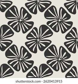 Trendy minimalist seamless botanical pattern with abstract creative hand drawn composition