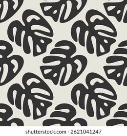 Trendy minimalist seamless botanical pattern with abstract creative hand drawn composition