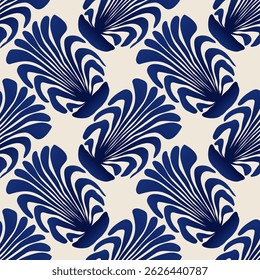 Trendy minimalist seamless botanical pattern with abstract creative hand drawn composition