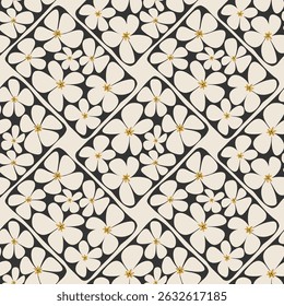 Trendy minimalist seamless botanical pattern with abstract creative hand drawn composition