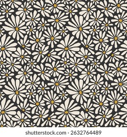 Trendy minimalist seamless botanical pattern with abstract creative hand drawn composition