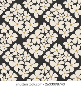 Trendy minimalist seamless botanical pattern with abstract creative hand drawn composition