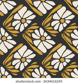 Trendy minimalist seamless botanical pattern with abstract creative hand drawn composition