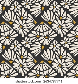 Trendy minimalist seamless botanical pattern with abstract creative hand drawn composition