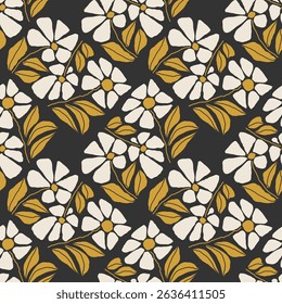 Trendy minimalist seamless botanical pattern with abstract creative hand drawn composition