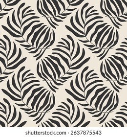 Trendy minimalist seamless botanical pattern with abstract creative hand drawn composition