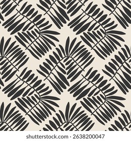 Trendy minimalist seamless botanical pattern with abstract creative hand drawn composition