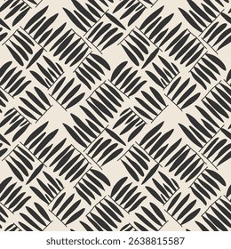 Trendy minimalist seamless botanical pattern with abstract creative hand drawn composition